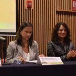 Natalia Barreto de la Delegación de la Unión Europea en México y Rosy Laura Castellanos de CULTURADH